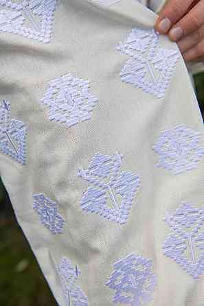 Вишиванка жіноча з довгим рукавом лляна, молочна топ Київ