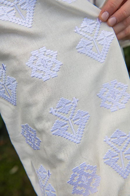 Вышиванка женская с длинным рукавом  льняная, молочная я топ Киев - изображение 4