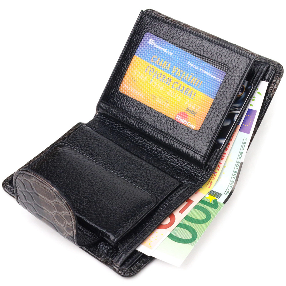 Вместительный вертикальный женский кошелек из натуральной кожи с тиснением под змею CANPELLINI 21676 Разноцветный Киев - изображение 7