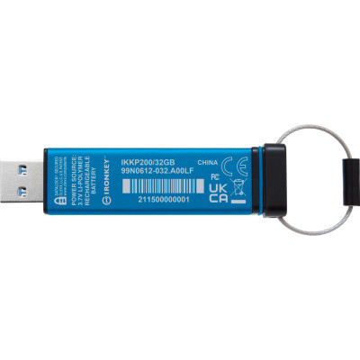 USB флеш накопитель Kingston 32GB IronKey Keypad 200 AES-256 Encrypted Blue USB 3.2 (IKKP200/32GB) Винница - изображение 3