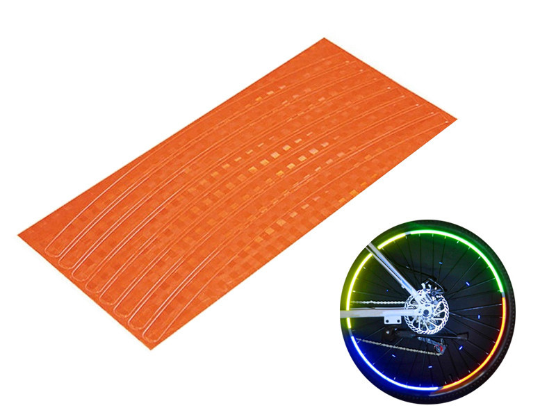 Светоотражающие наклейки на колесо велосипеда Feel Fit оранжевые Бровары - изображение 1