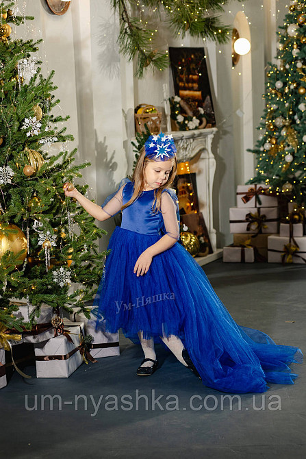 Дитяча сукня видовжене ззаду Синя 116-128 Кривий Ріг - фото 6