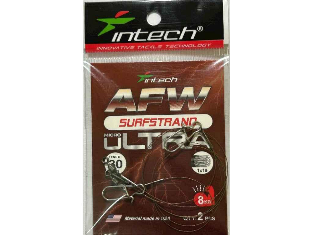 Повідець металевий 0,26мм 9кг 30см (2шт/уп) AFW Surfstrand Micro Ultra 1х19 ТМ INTECH Київ - фото 1