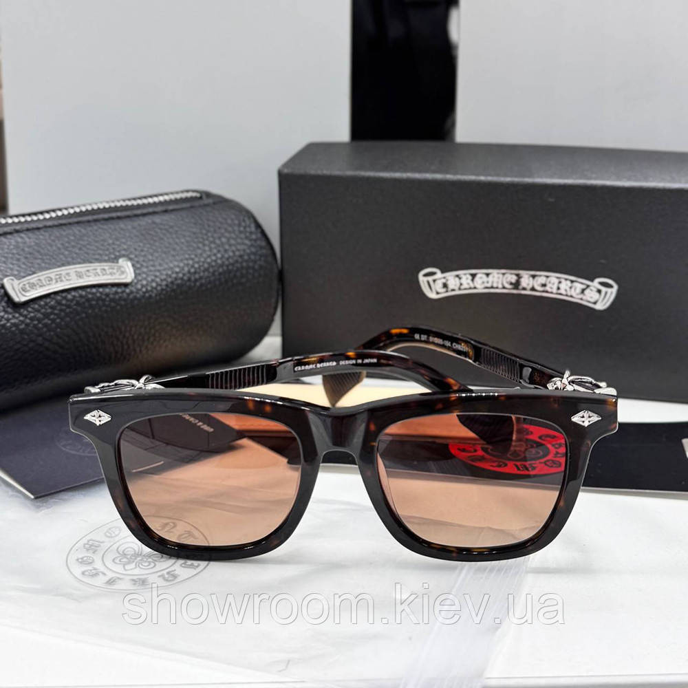 Мужские солнцезащитные очки Chrome Hearts 8251 brown Lux Киев - изображение 3