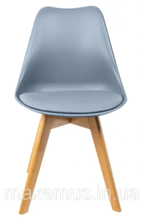 Кресло кухонное Bonro B-487 табурет на ножках дерево бук стул с мягким сидением в офис и гостинную серый Мостиська