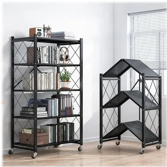 Стеллаж мобильный четырехъярусный универсальный раскладной из нержавеющей стали Коломия