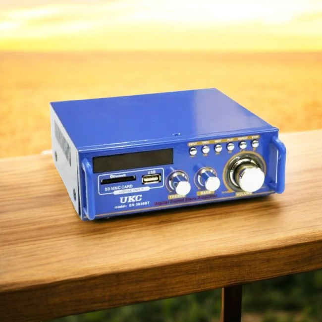 Портативний підсилювач звуку AMP 3636 BT Bluetooth USB SD AUX FM стерео з пультом дистанційного керування, компактний Одеса - фото 1