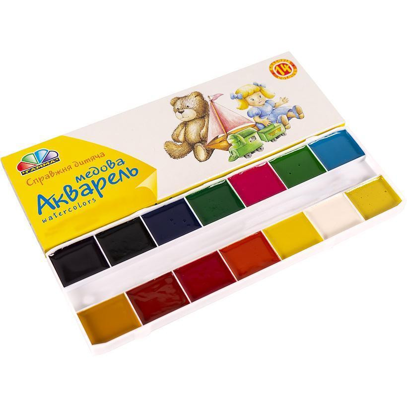 Фарби акварельні "Гамма Нововолинськ" картон "Малята" 14кол. 100103, шт Київ - фото 1