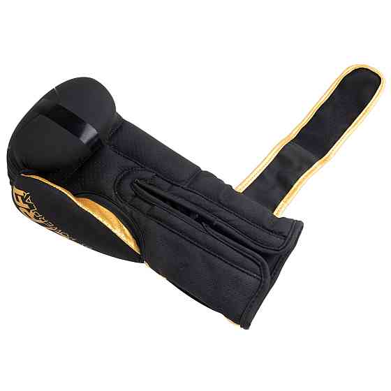 Боксерські рукавички Powerplay 3024 Ultra Mat Black Gold 8 унцій Кам'янське
