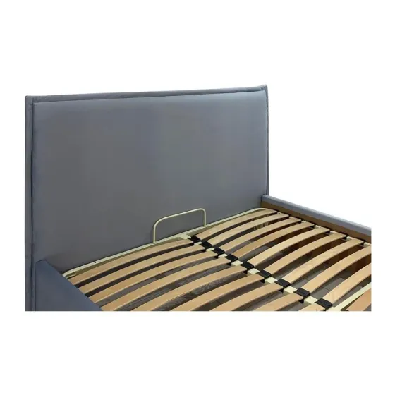 Ліжко Двоспальне Andrea VIP Wood На ніжках 180 x 200 см Simple З додатковою металевою цільнозварною рамою Сірий Київ