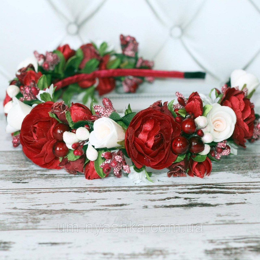 Обідок обруч з трояндочками "Вишневий Пишний" Кривий Ріг - фото 2