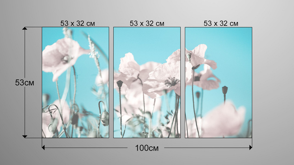 Модульна картина Квіти (53х100см) Art-17_3А Київ - фото 3