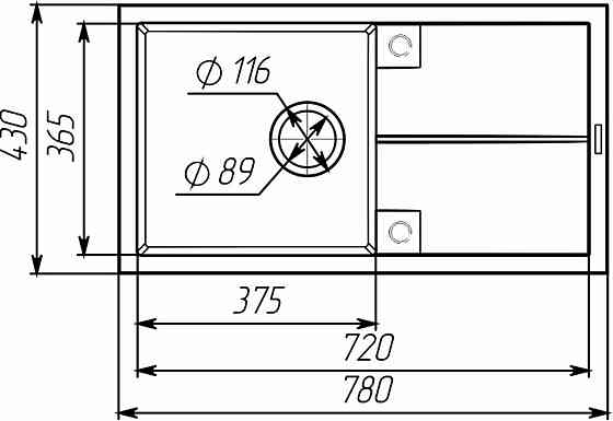 VALESO Гранітна мийка для кухні VALESO SOLID 7843 матова Чорний Киев
