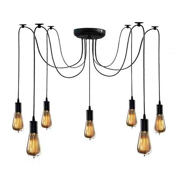 Подвесная люстра паук черная 7 ламп Е27 Spider NL 149-7 Одесса