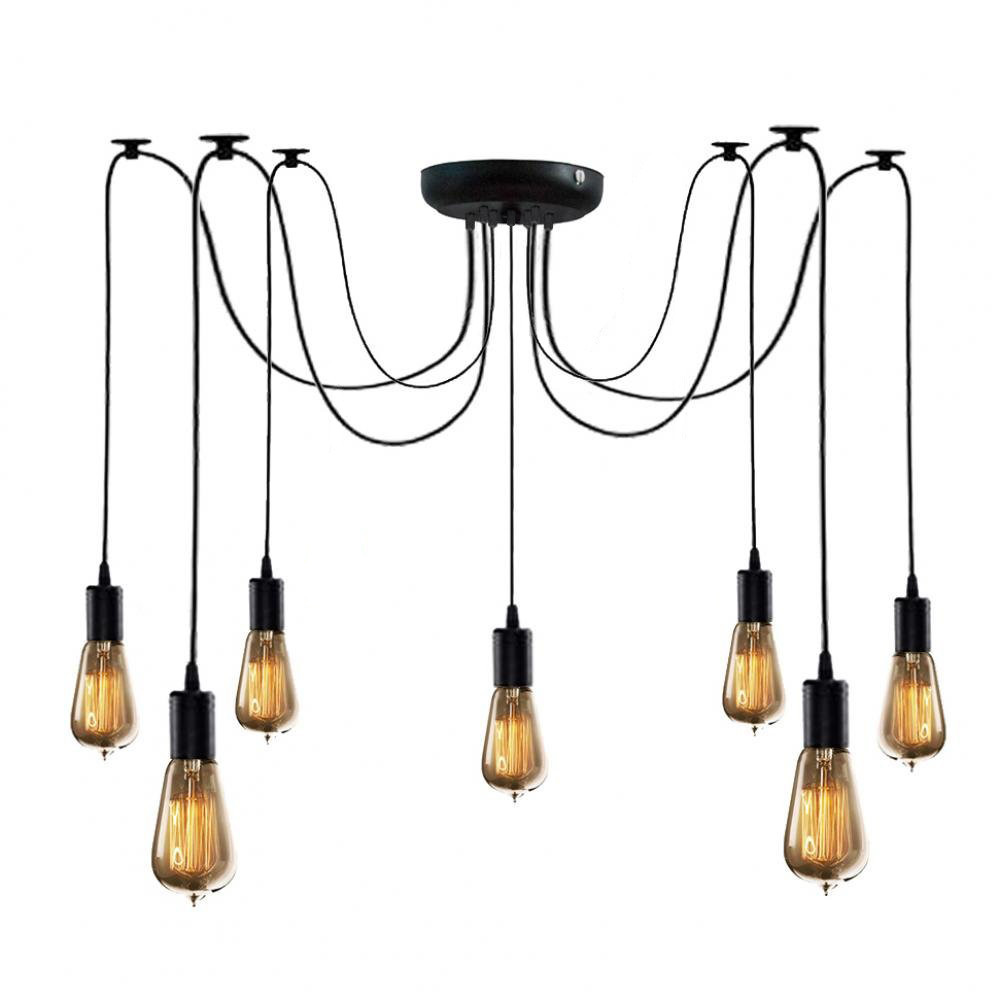 Подвесная люстра паук черная 7 ламп Е27 Spider NL 149-7 Одесса - изображение 1