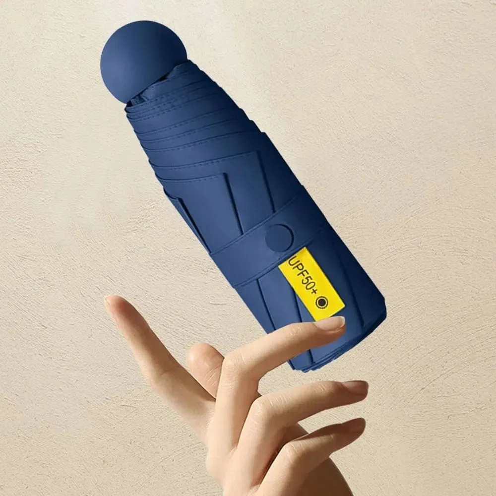 Зонт механический.Зонт карманный от дождя и солнца.Мини-зонт в футляре на 8 спиц в чехле цвет тёмно-синий Каменец-Подольский - изображение 4