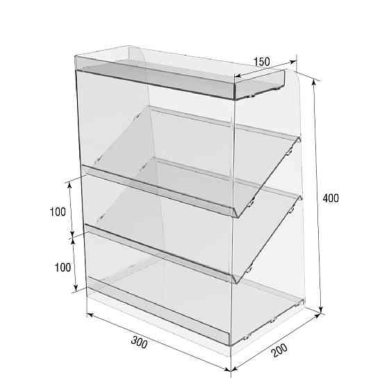 Підставка вітрина EKOSTAR 4 полиці 300х200х400 Київ