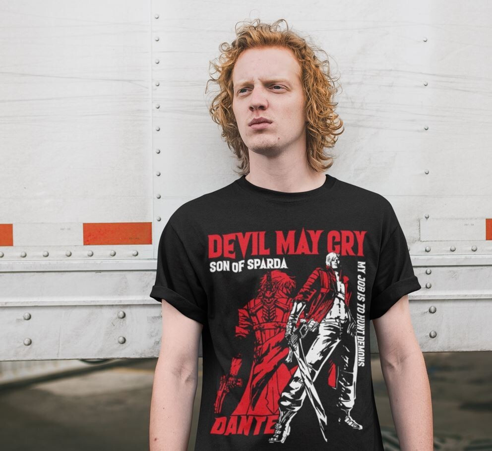 Футболка з аніме принтом Девіл Май Крй Данте оверсайз (S/M/L) Чорний AnimeJ0976 Дніпро - фото 3