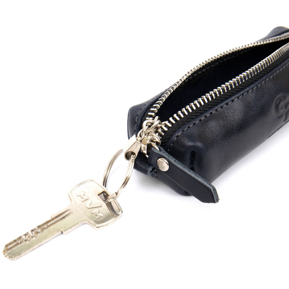 Кожаная практичная ключница Темно-синий (GRANDE PELLE) Киев - изображение 1