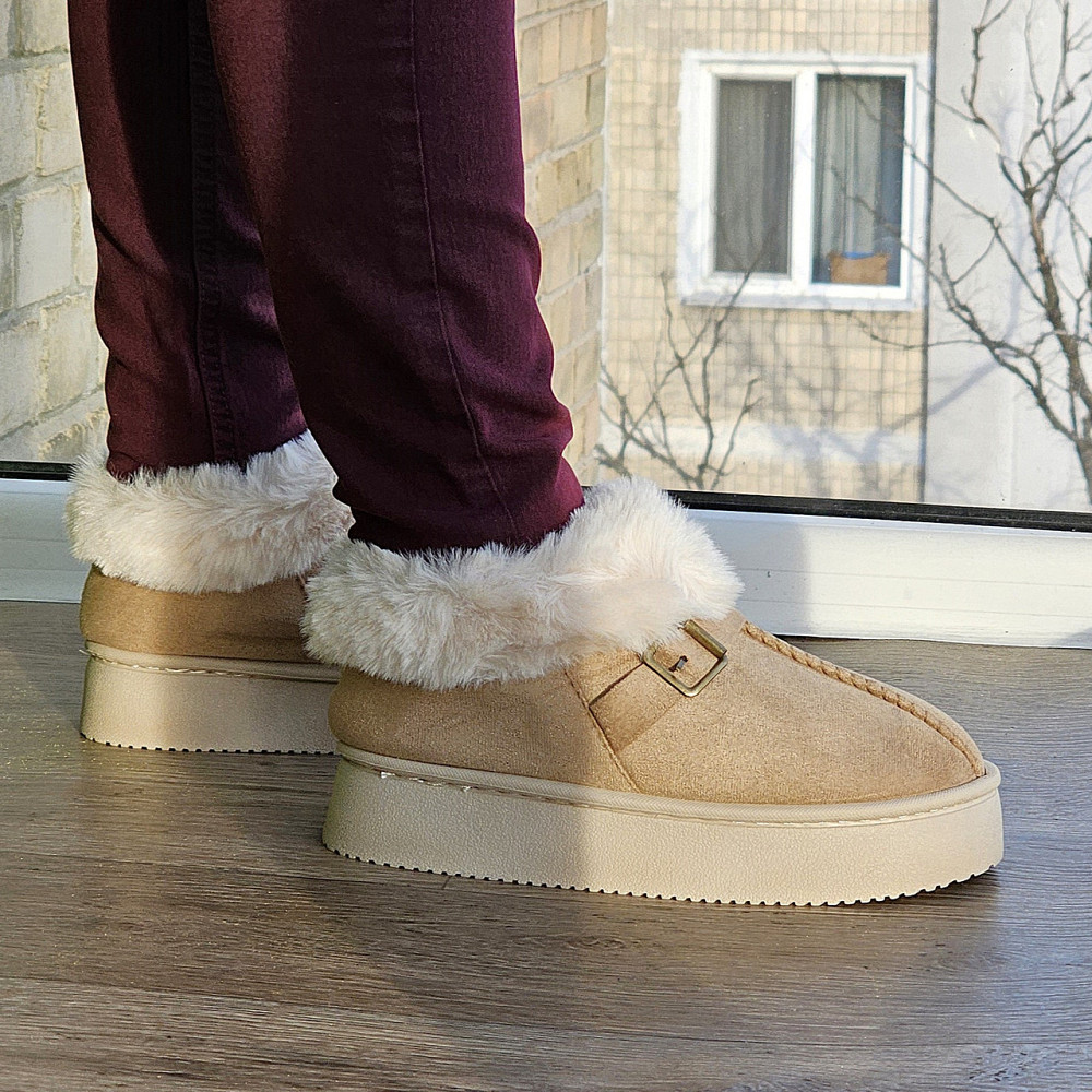 Зимові жіночі Уги Бежеві Чоботи з Хутром Теплі Сірі (розміри: 36,37,38,39,40,41) Дніпро - фото 6