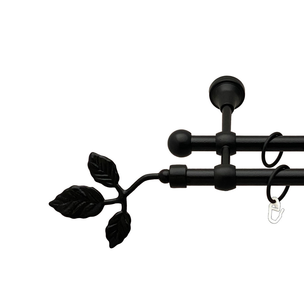 Карниз Orvit Тоскана металевий дворядний литий Чорний Оксамит 16\16 мм 300 см (00-00016143) Львов - изображение 1