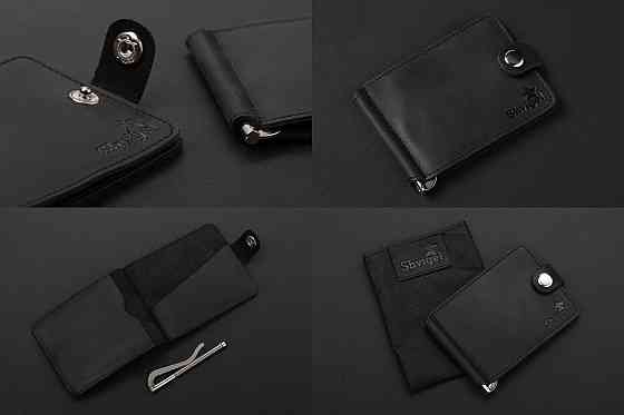 Зажим для купюр SHVIGEL 13787 из винтажной кожи Черный Киев