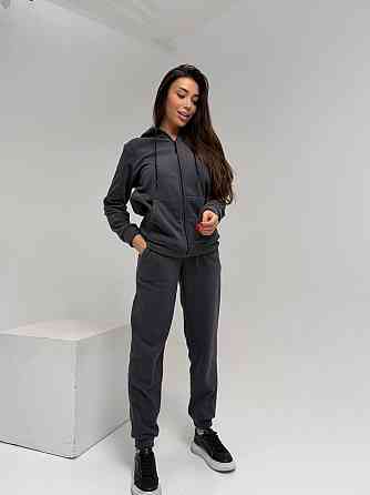 Жіночий повсякденний теплий костюм на флісі двійка Графіт, 50/52 Одеса