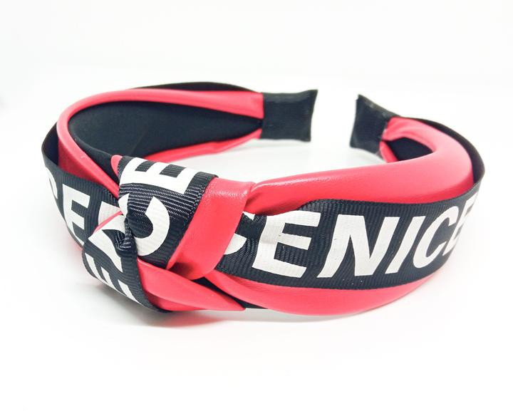 Обруч широкий червоний з написом Nice Київ - фото 1