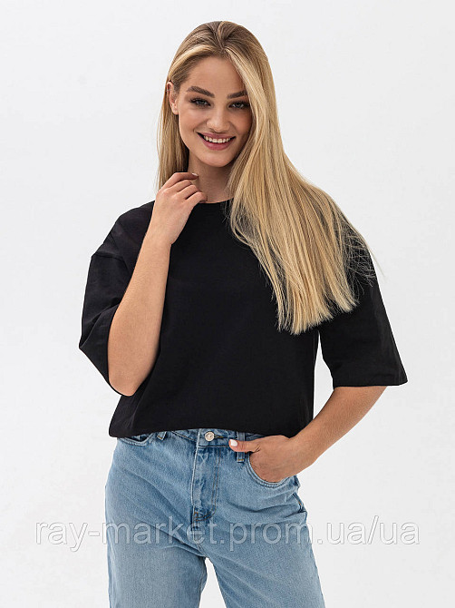 Футболка оверсайз RAY OVERSIZE женская черная (U0104W-Black) Киев - изображение 2