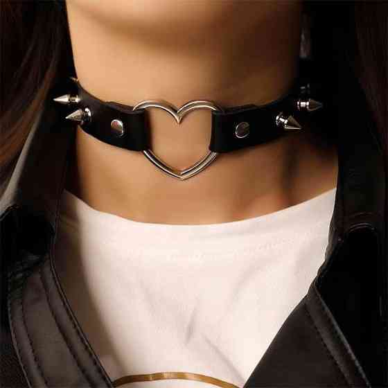 БДСМ чокер с сердечком и шипами Черный – Садо-мазо Винница