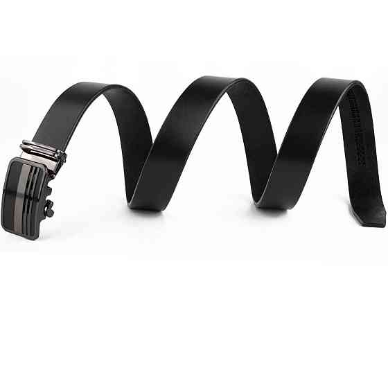 Ремінь чоловічий з автоматичною пряжкою смужки Vintage 20292 Чорний Київ