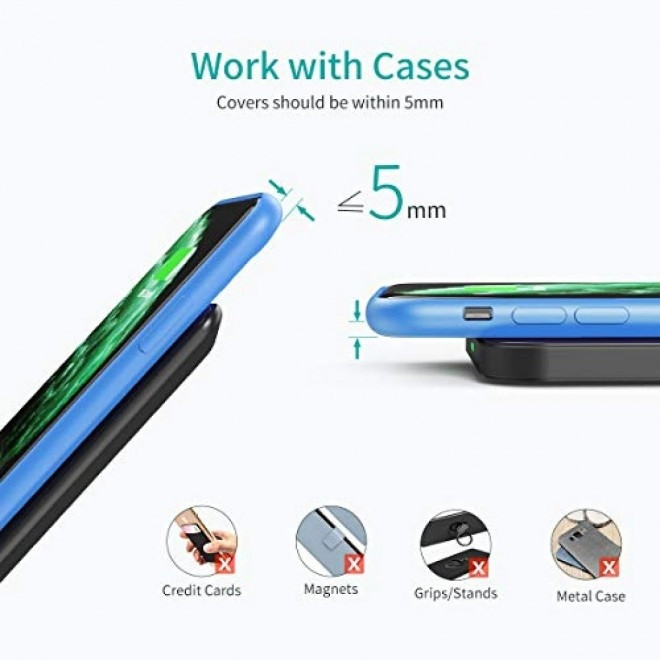 Беспроводная зарядка CHOETECH 2-в-1, подставка коврик 10W Qi для iPhone Samsung AirPods комплект с 2 Киев - изображение 8