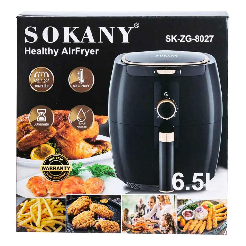 Аерогриль-фрітюрниця Sokany на 6.5 літрів 1300 Вт чорна SK8027 Київ - фото 14