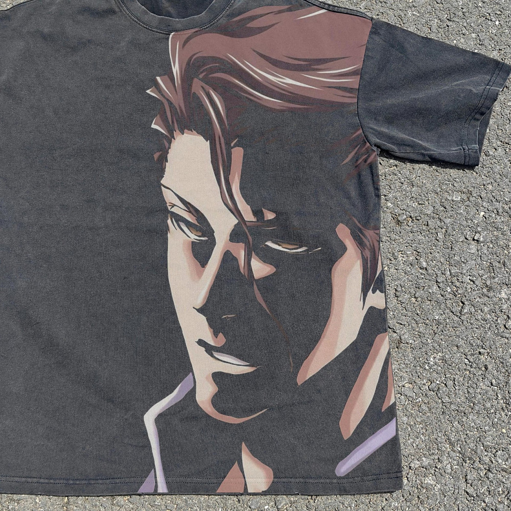 Футболка чоловіча з принтом аніме Бліч Аніме Соусуке Аізен оверсайз (S/M/L) Черний Дніпро - фото 2