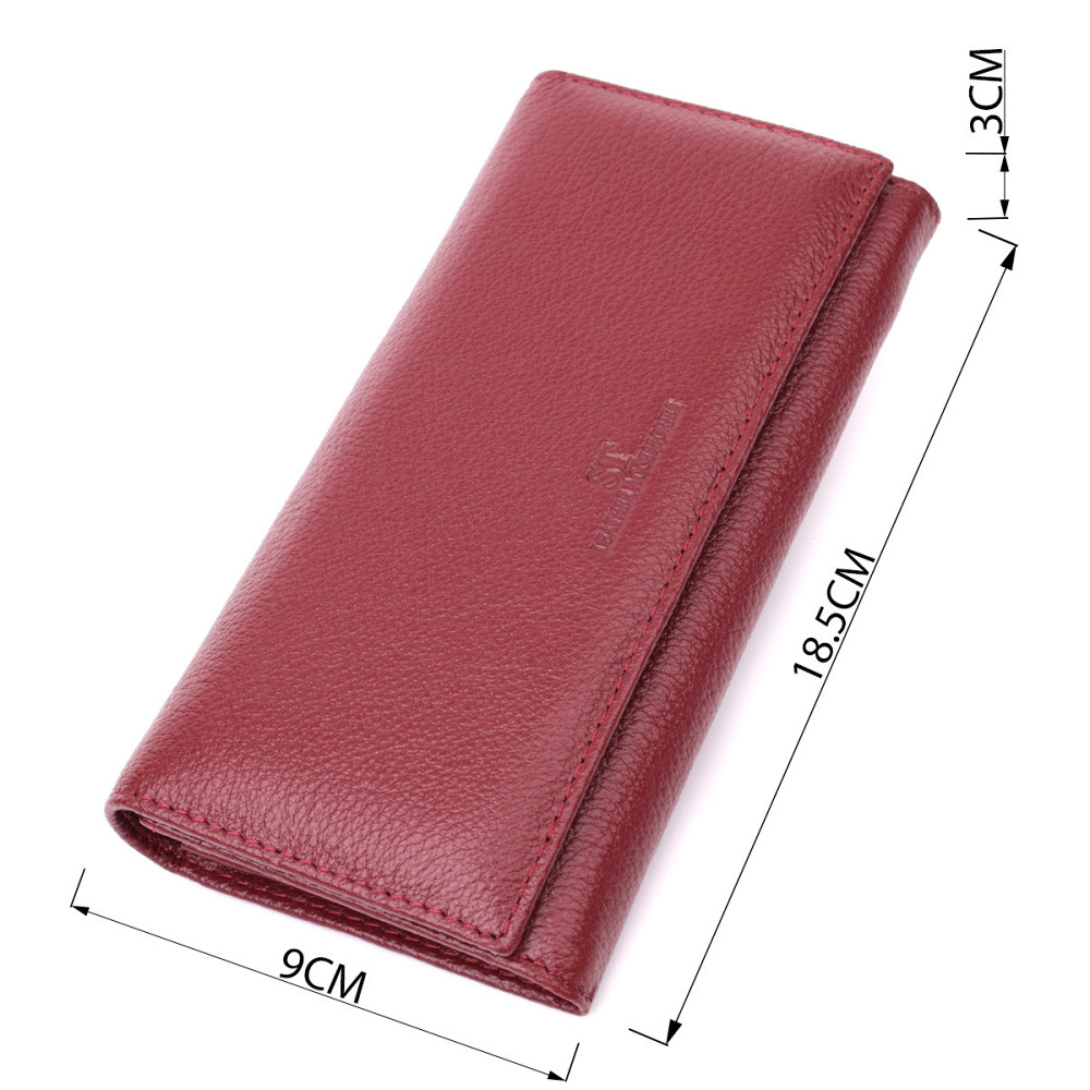 Оригінальний жіночий гаманець з натуральної шкіри ST Leather 22522 Бордовий Київ - фото 3