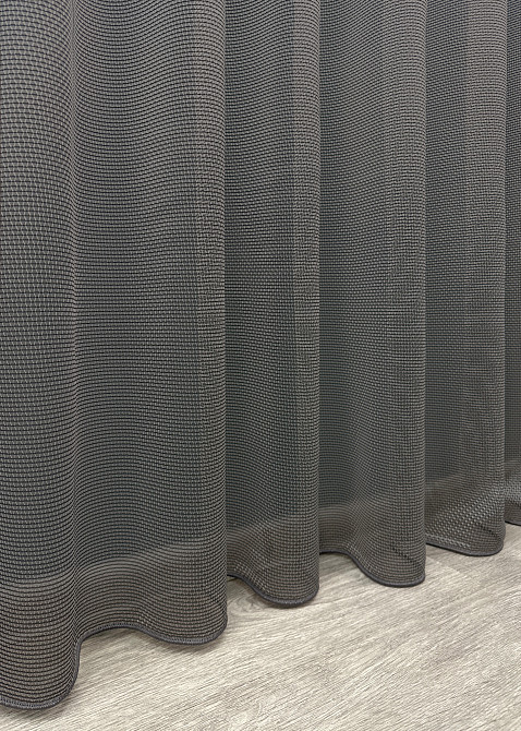 Тюль VR-Textil 1748т Сітка Льон Білий з графітовим 400х270 см (42-0895) Київ - фото 7