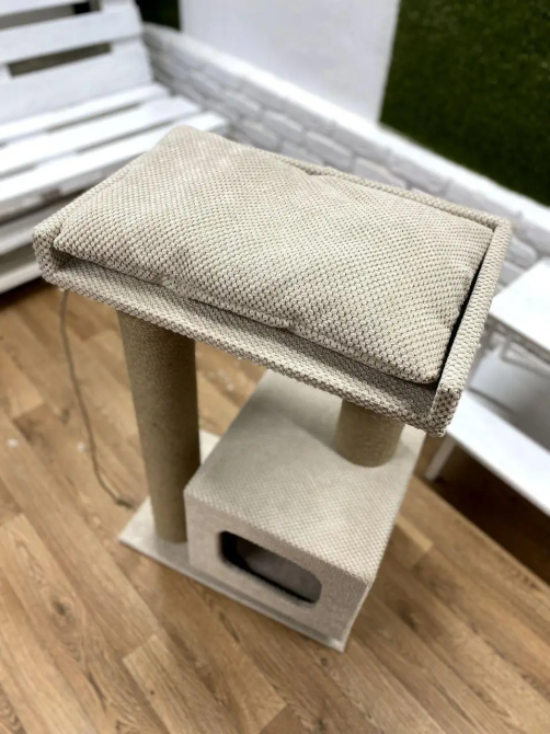 Когтеточка дряпка с домиком и лежанкой 85×55×35 см, комплекс для кота Киев - изображение 7