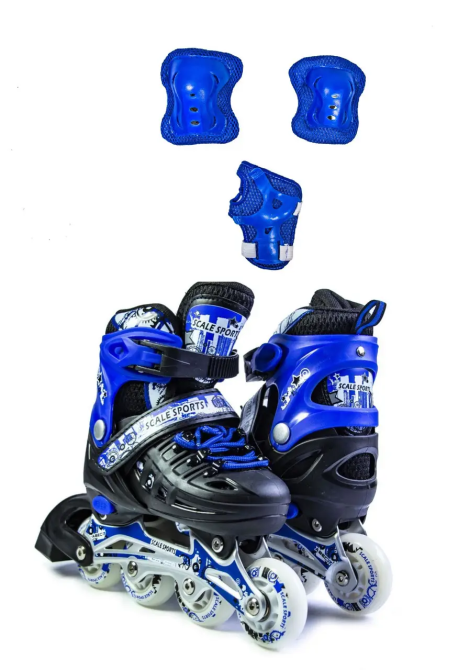 РОЛИКИ розсувні КОМПЛЕКТ ЗАХИСТУ Scale Sports Сині. Розмір 38-41 Одеса - фото 1