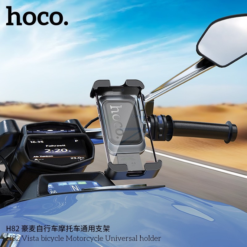 Вело/Мото держатель для телефона HOCO H82 Vista bicycle Motorcycle Universal holder Black Metal Gray Киев - изображение 8