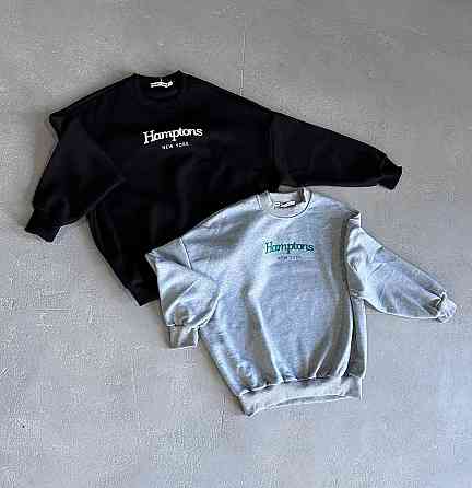 Женский теплый базовый оверсайз свитшот трехнитка на флисе + рибана Черный Одесса