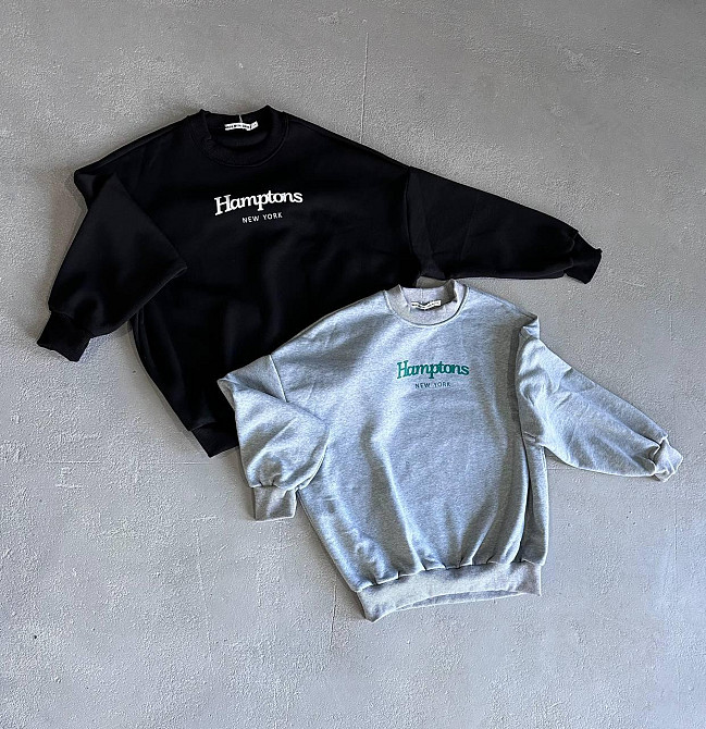 Женский теплый базовый оверсайз свитшот трехнитка на флисе + рибана Черный Одесса - изображение 1