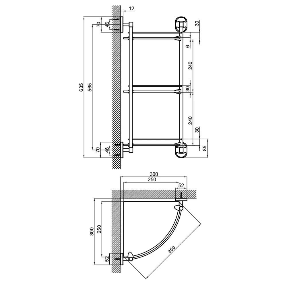 Полиця кутова Lidz Oreo 1003 скляна 3 ярусна LDORE1003CRM22182 Chrome Київ - фото 2
