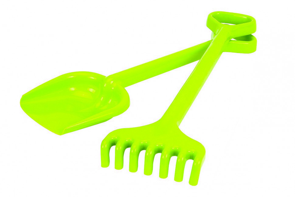 Іграшкова Лопатка з грабельками "Гулівер" 1424TXK, довжина 50 см  Зелений Вінниця - фото 1