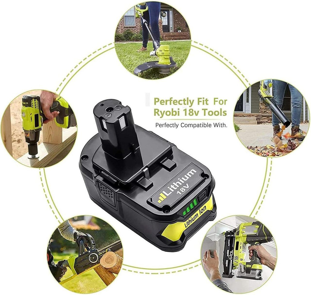 Аккумулятор BATTOOL для Ryobi ONE+ 18 В, 5,5 А·ч, 99 Вт·ч, Li-Ion, LED, совместим P102–P108, RB18L Киев - изображение 7
