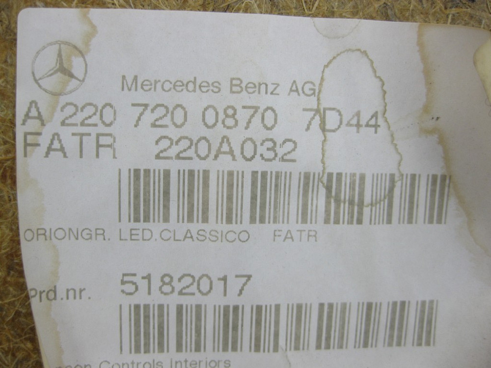 Mercedes-Benz  A2207200870 7D44 Карта передніх правих дверей сіра S-Class W220 Одеса - фото 12