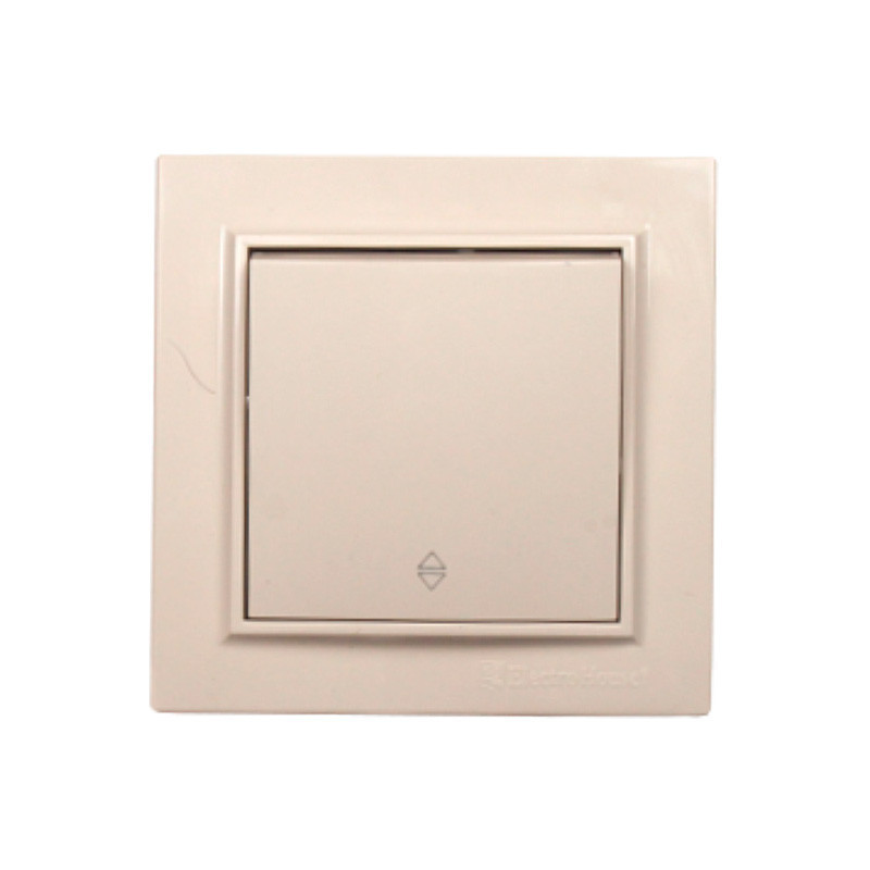 Выключатель одноклавишный проходной, Enzo латте Днепр - изображение 1