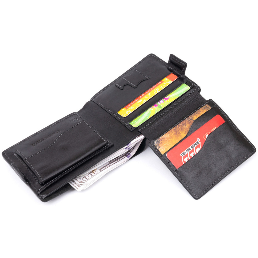 Портмоне горизонтальне Amico на магніті на два відділення GRANDE PELLE 11320 Чорне Київ - фото 6