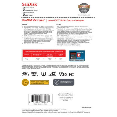 Карта памяти SanDisk 1TB microSD class 10 UHS-I U3 V30 Extreme (SDSQXAV-1T00-GN6MA) Винница - изображение 6