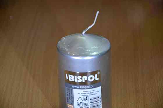 Свічка столова циліндр Bispol AURA Candles sw60/100-271 Срібний металік Луцк