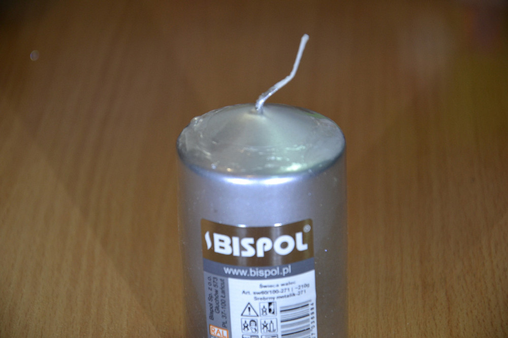 Свічка столова циліндр Bispol AURA Candles sw60/100-271 Срібний металік Луцк - изображение 6